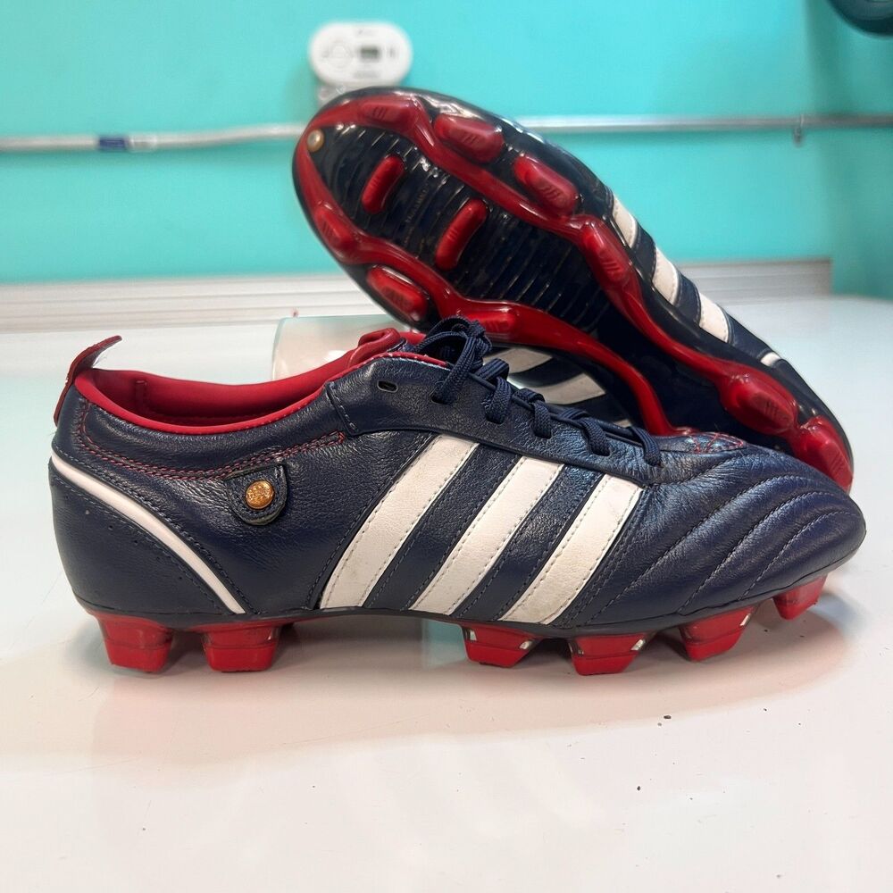 Adidas Adipure 1 TRX FG Leather Soccer Cleats Navy 011817 Womens 6.5 Mens 5.5
